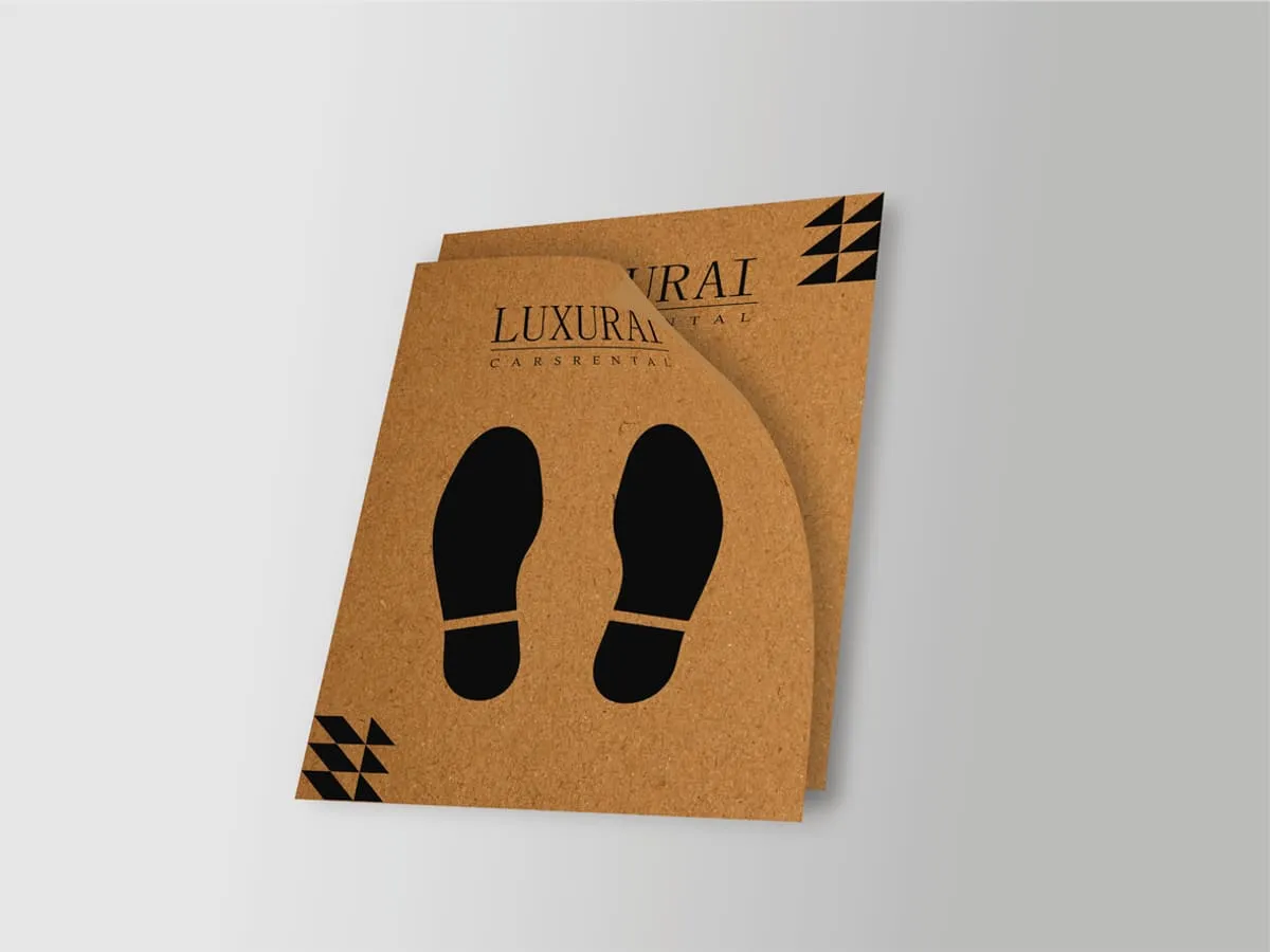 A kraft brown paper car mat