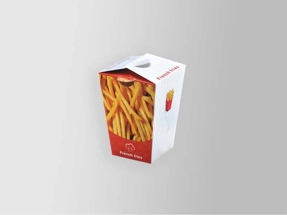 A printed cone for serving french fries