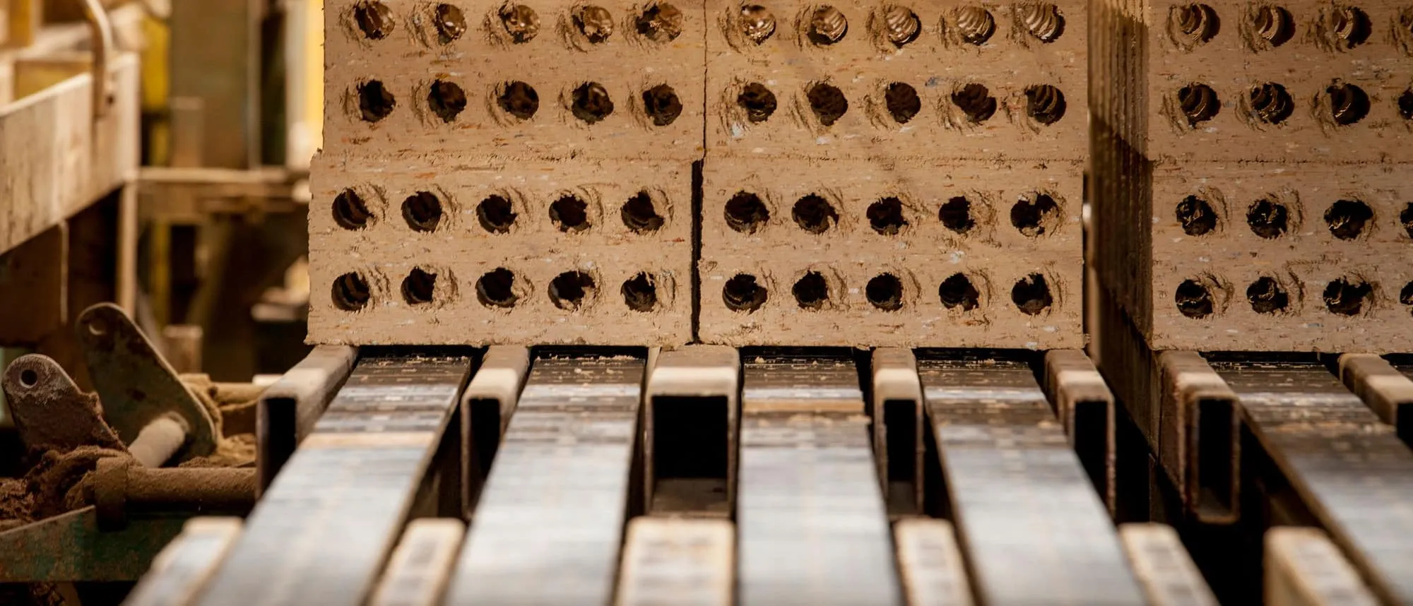 Close-up of factory machinery with printed identification plates