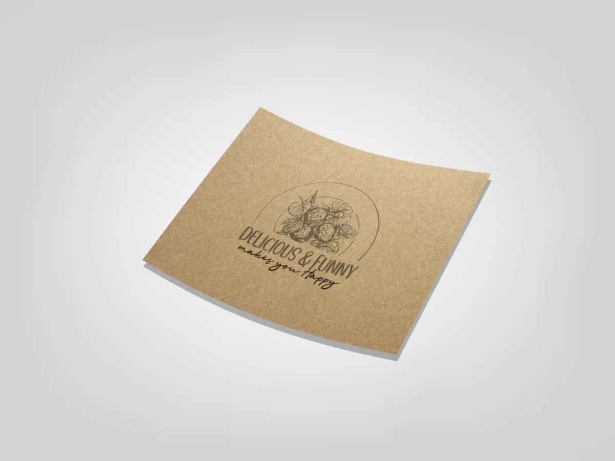 A kraft brown paper placemat